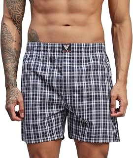 HAYU Blue & White Stripes Men Cotton Boxer Shorts Price In India