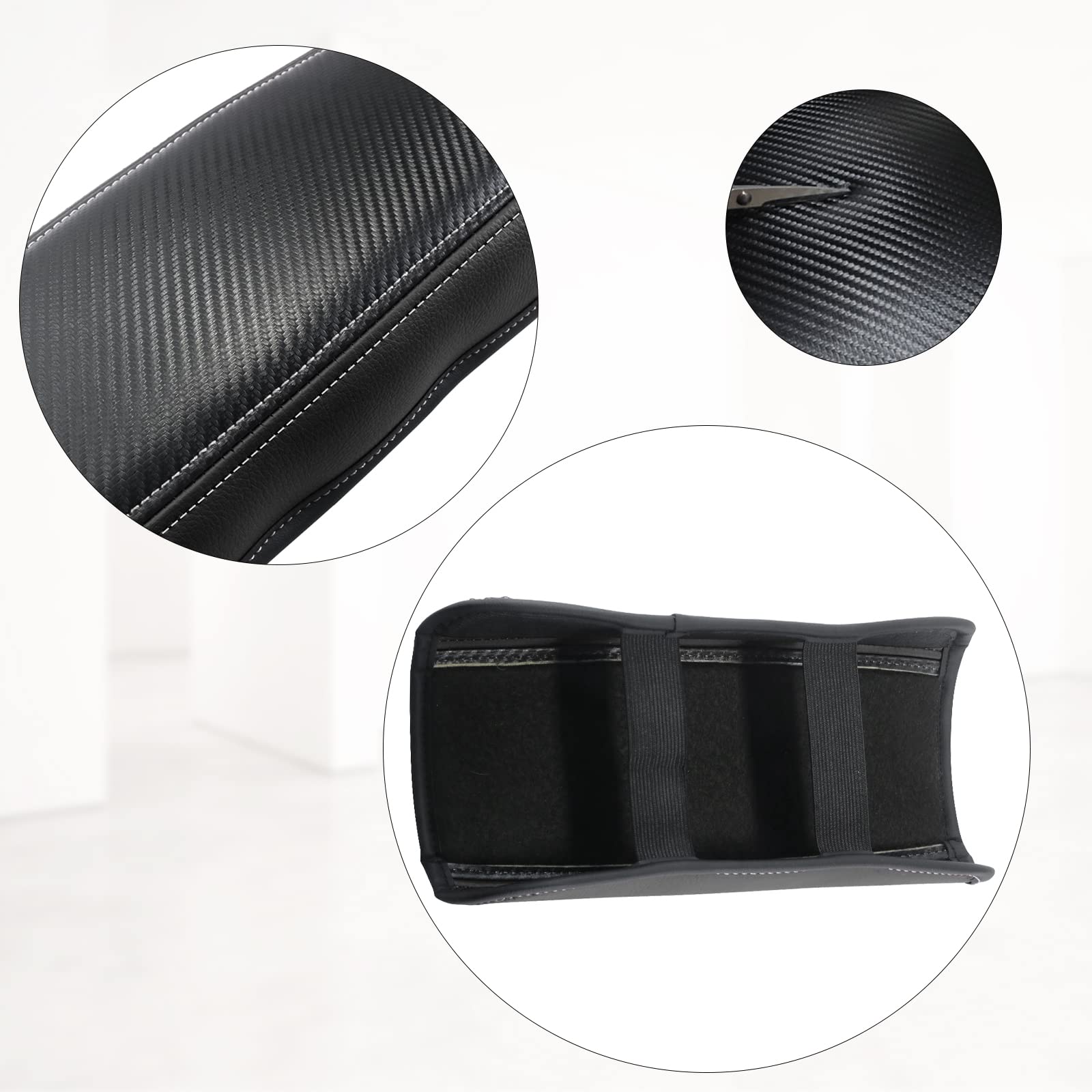 BIXUAN compatibile con Renault Captur 2 2020-2023 2024 2025 Copertura per Braccioli Console Centrale Rivestimento Bracciolo Coperchio Accessori di Protezione in pelle Imbottitura in Fibra di Carbonio
