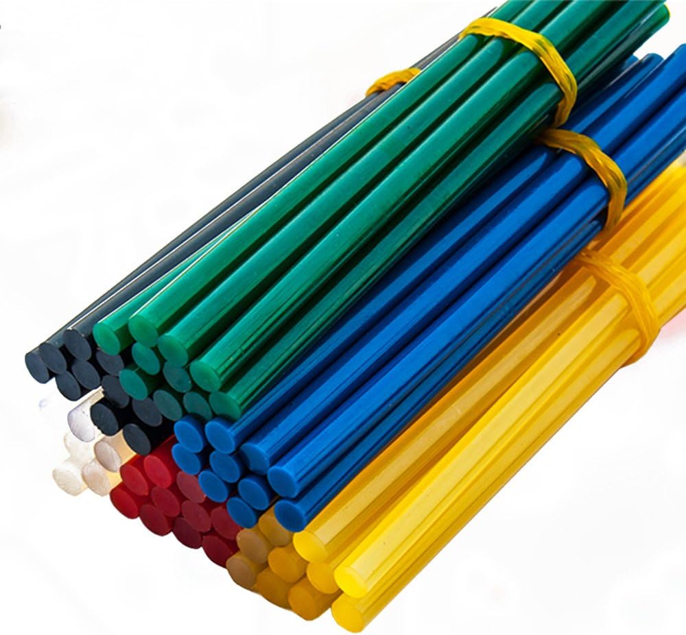 YEJI 60Pcs (6 Color) Hot Glue Sticks 0.27" Diameter 5.9" Length Suitable for Mini Hot Glue Gun Toy &DIY Repair Accessories