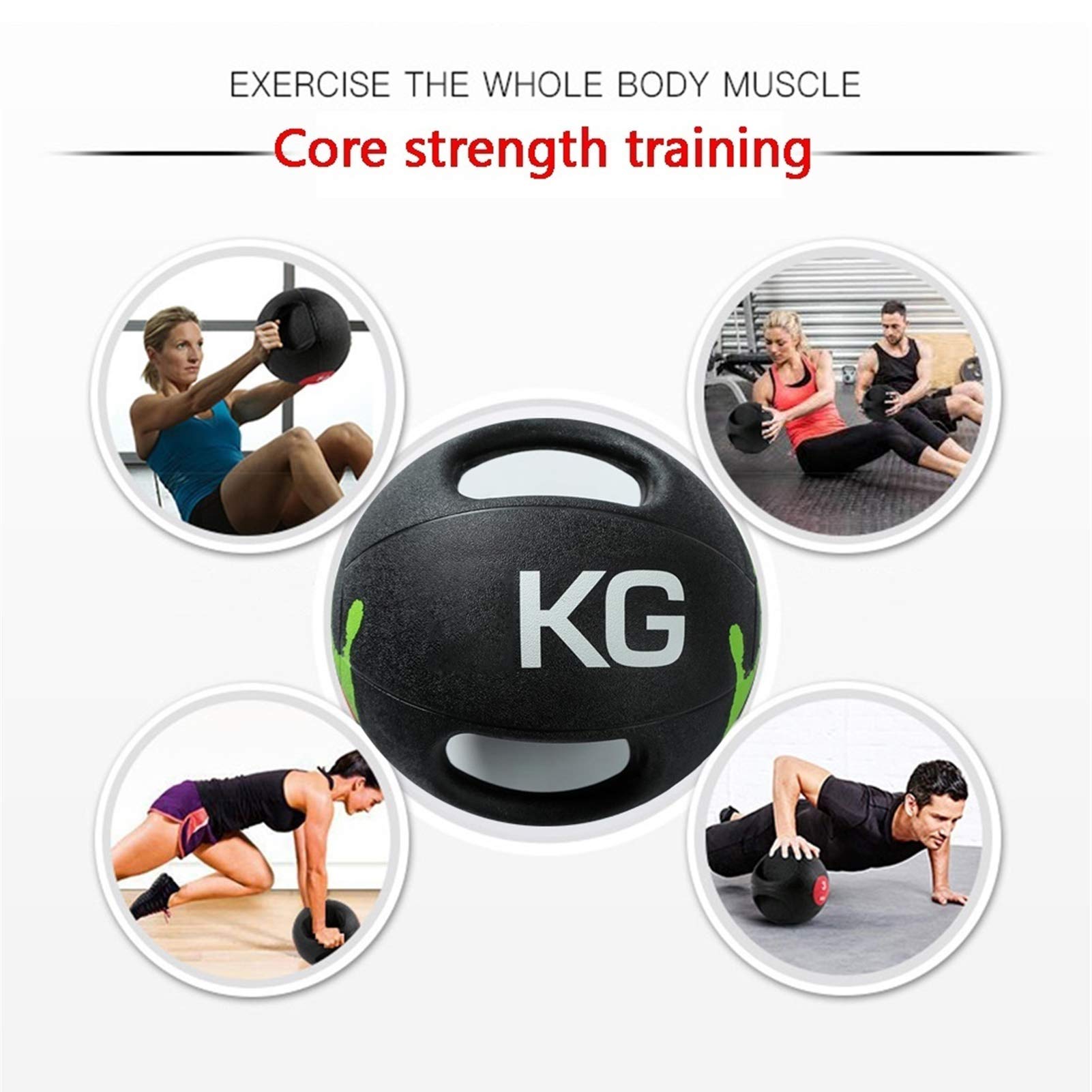 Palla mediche HUA Palla di Medicina per Fitness Adulto, Casa Palestra Centrale di Allenamento per Esercizi per L'allenamento, per L'allenamento di Equilibrio, 8 Pesi (Size : 5kg)