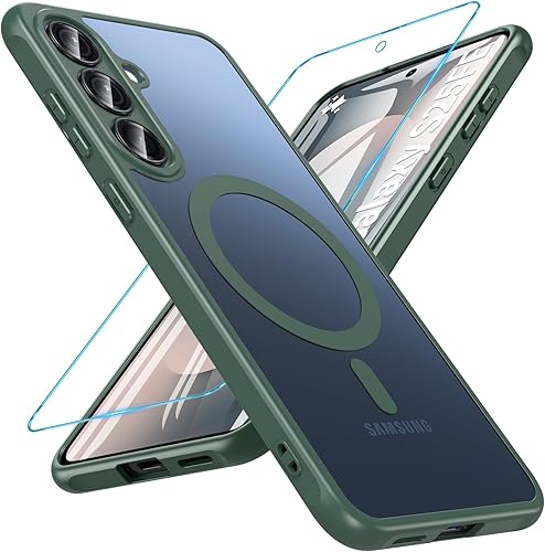 Miniatura 17 de OWKEY Funda para Samsung Galaxy S25 Edge de 6.7'', Funda Magnética S25 Edge para Magsafe con Pantalla de Vidrio Templado, [Militar a Prueba de