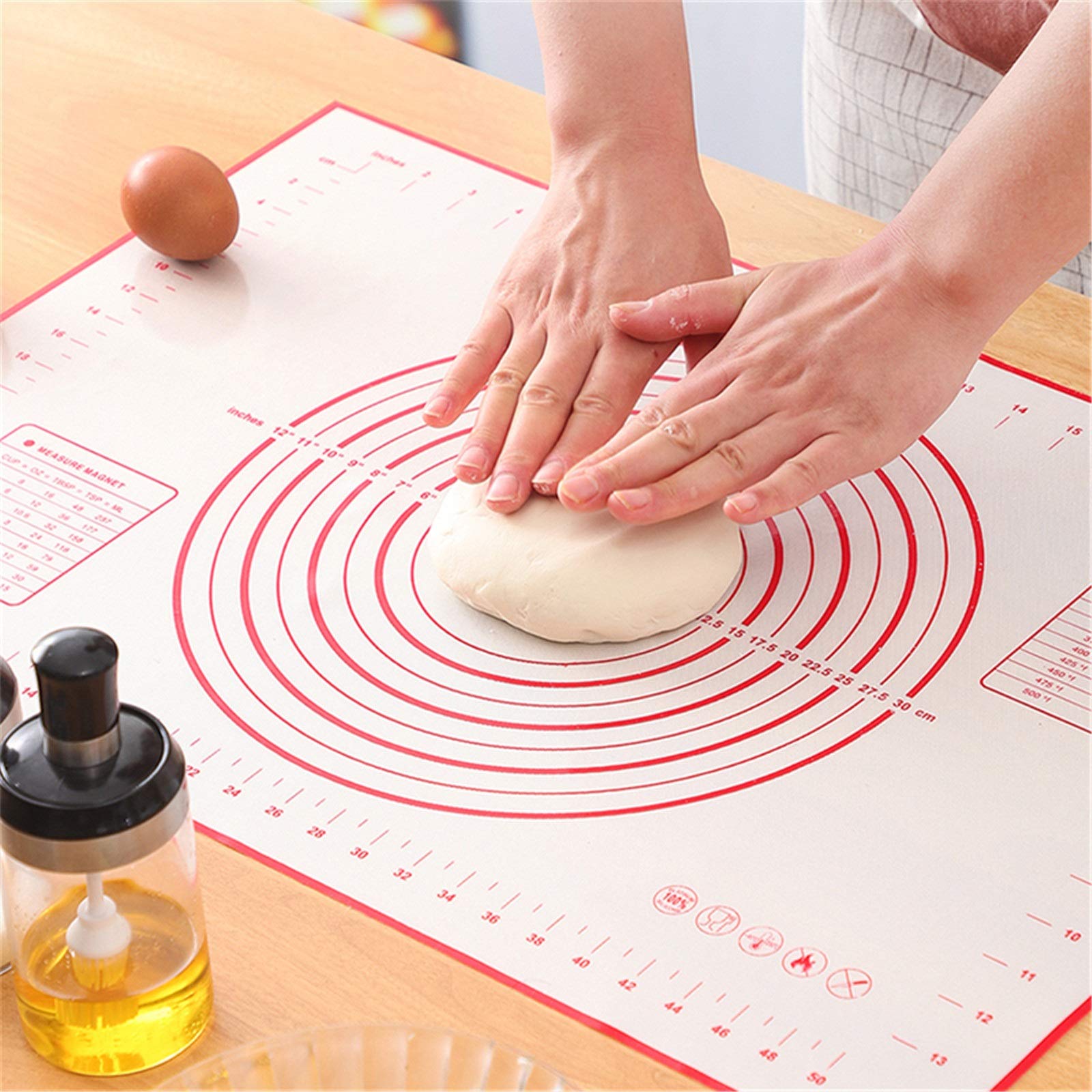 Tapete para Hornear en la Cocina Alfombrilla for hornear silicona cola de masa pastelería antiadherente Para Cualquier Lugar(80x60cm)