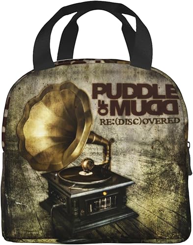 Miniatura 2 de Puddle Rock of Band Mudd Lunch Box Lunch Tote Bag Reusable Thermal Lunch Cooler Bag Leakproof Insulated Lunch Handbag With Front Zipper Pocket For