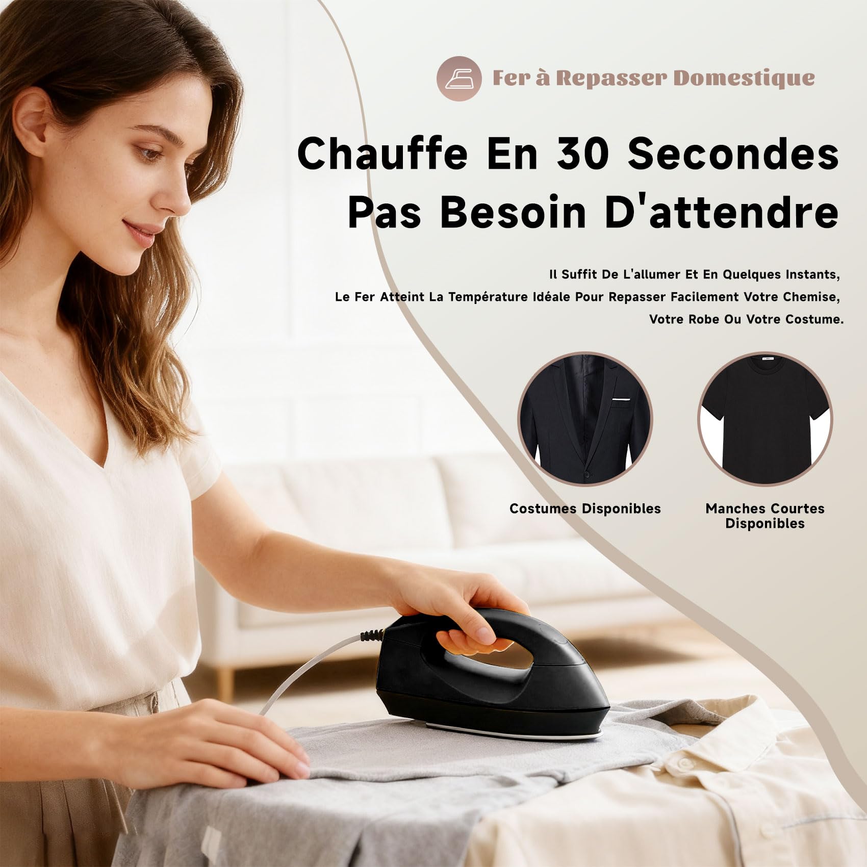 Fer à repasser – Primé Lépine 2025, fer à repasser abryos, defroisseur abryos, Compact et portable, Repassage express, partout avec vous (Bleu)