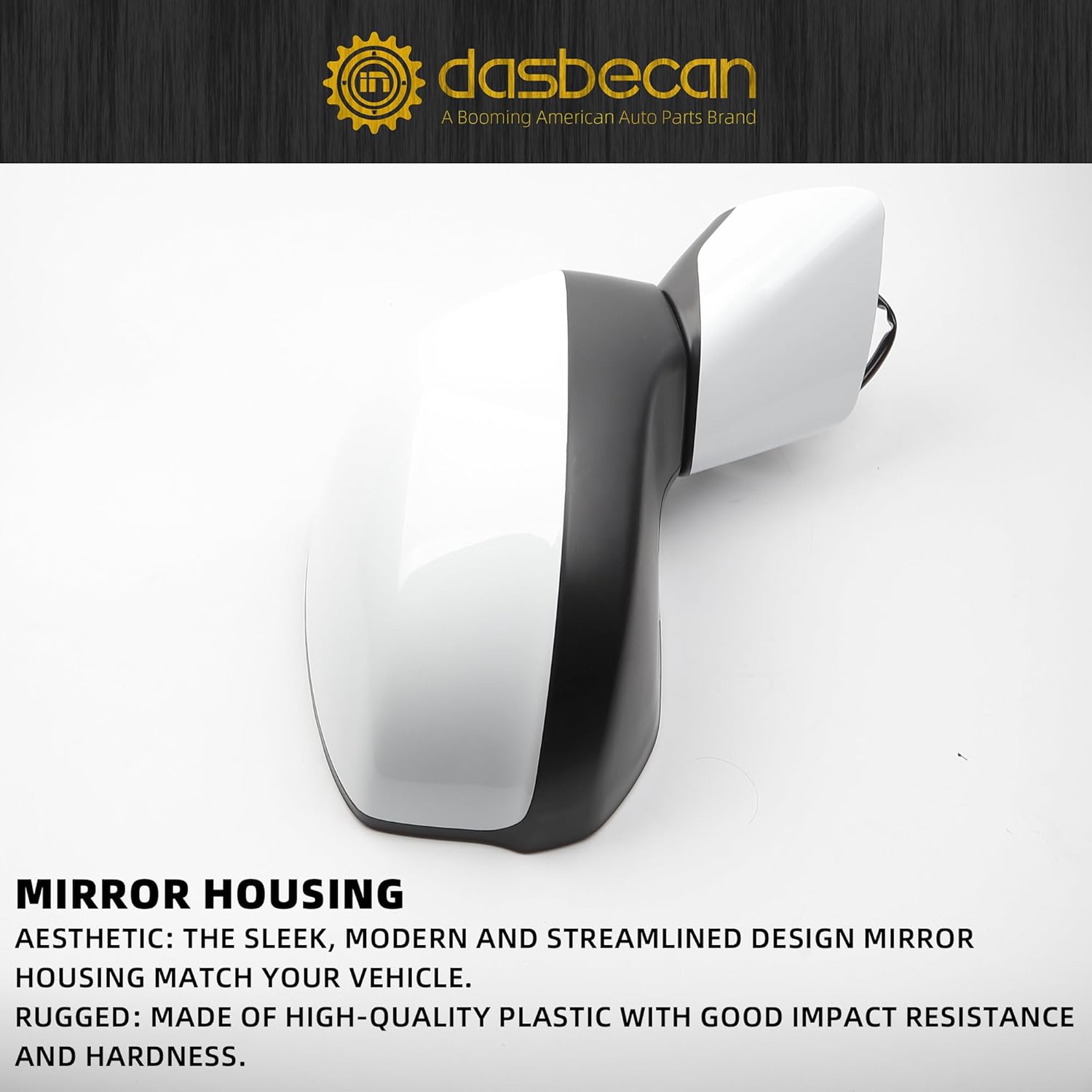 Dasbecan Right Passenger Side White Door Mirror Compatible with 2012-2015 Honda Civic Power Glass Manual Folding Replace# HO1321261,76208TR0A01-PFM,76208TR6C01-PFM,76201TR0A01ZD, 76202TR0A01