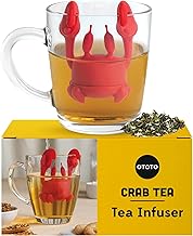Crab Tea Infuser by OTOTO - Cute Tea Infuser, Tea Accessories For Tea Lovers, Cute Kitchen Accessories, Funny Gifts, Tea Infusers For Loose Tea, Loose Leaf Tea Steeper, Tea Diffuser - Kitchen Gadgets