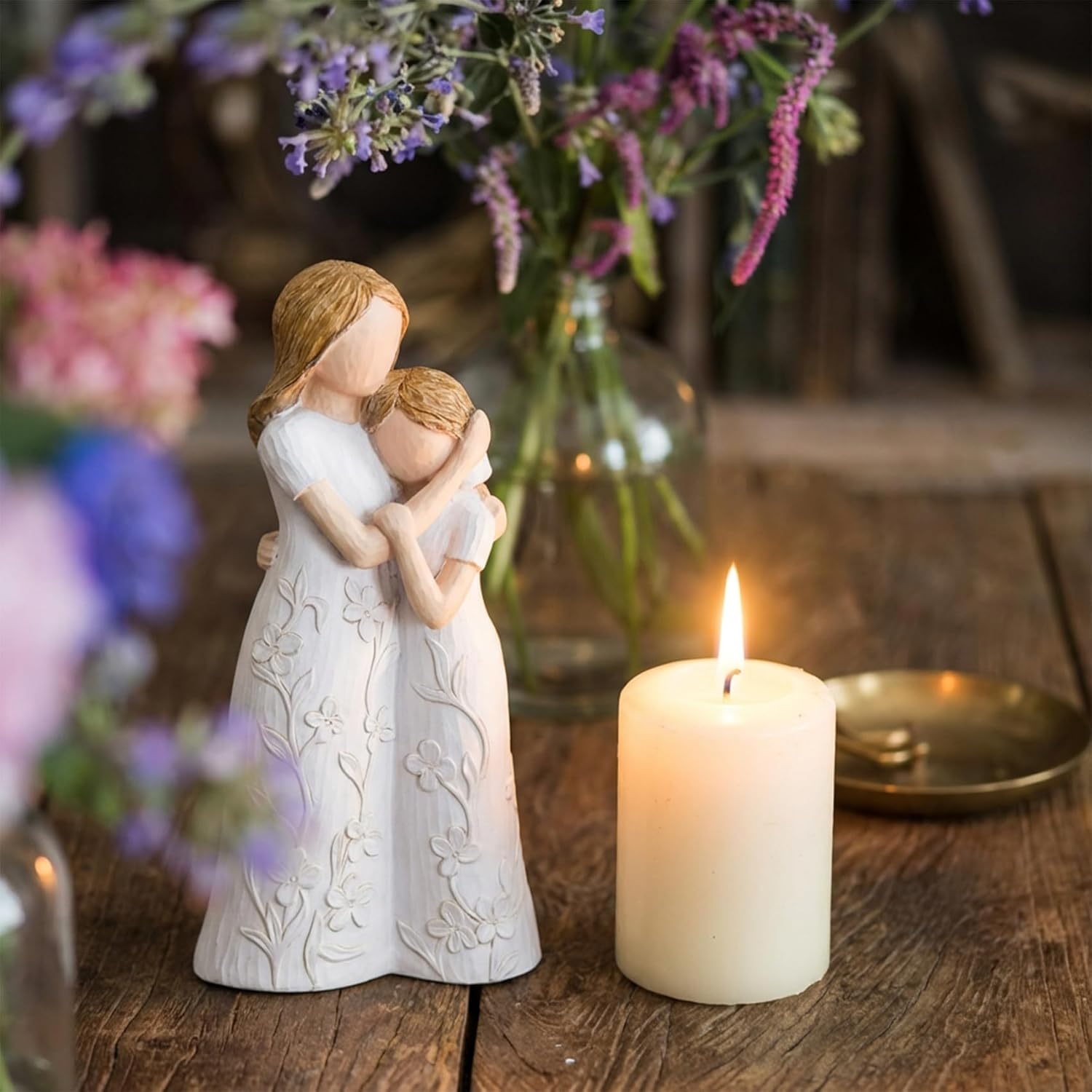 Gifts for Mom, Mom Birthday Gifts from Daughter, for Mom, 6 Inch Mom and Daughter Sculpted Hand-Painted Figurine