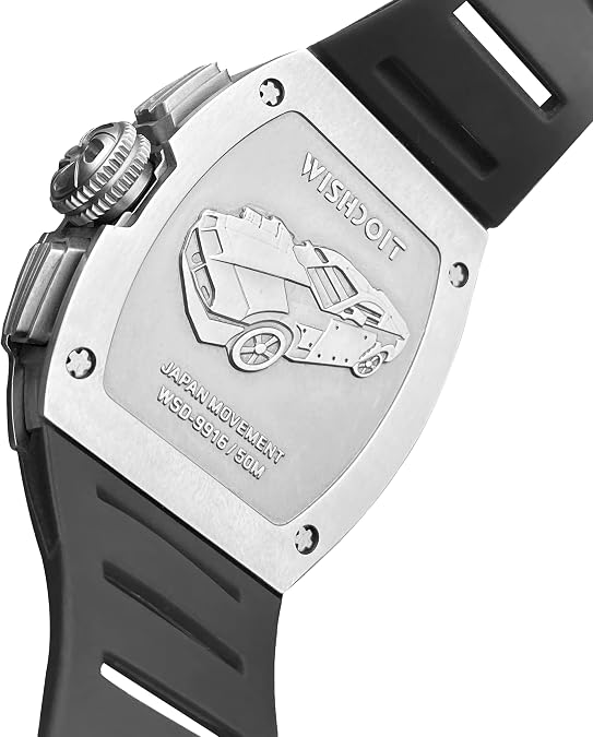 WISHDOIT GT Chronograph Watch Mens Tonneau Watch