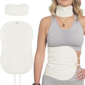 Castor Oil Pack Compress for Liver Detox &amp; Thyroid Kit - Organic Cotton, Mess-Free, Reusable Castor Oil Wrap - Improve Sleep and Digestion, Reduce Inflammation(Castor Oil Not Included)