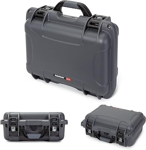 Miniatura 4 de Nanuk Funda rígida impermeable 915 con inserto personalizado para DJI Mini 3, paquete Fly More y control remoto RC-N1 o RC, grafito
