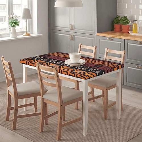 Miniatura 3 de Mantel tribal africano de tela de barro para mesas rectangulares, a prueba de aceite, a prueba de derrames y fácil de limpiar, mantel de mesa con