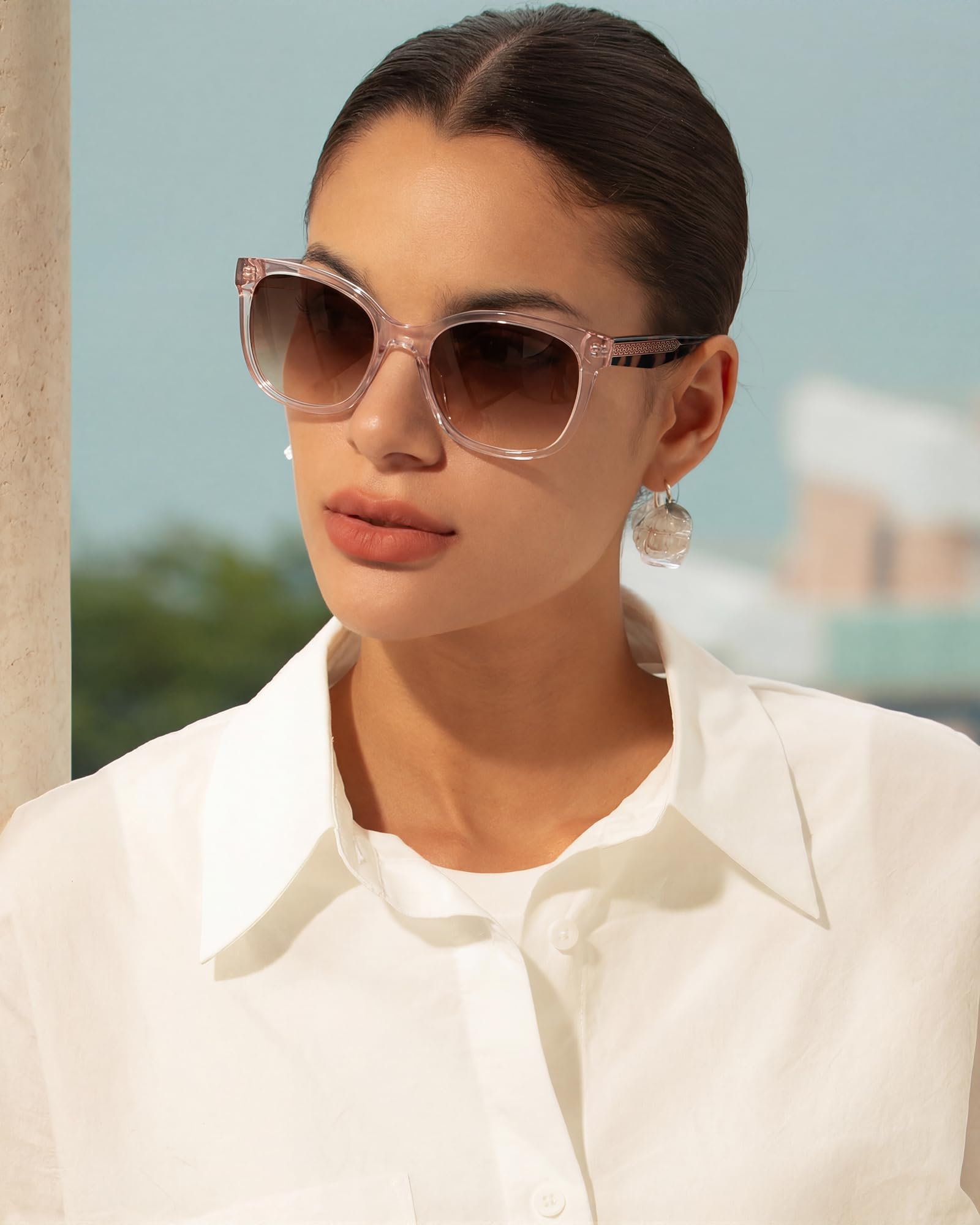 Carfia Occhiali da Sole Cat Eye da Donna Polarizzati Protezione UV Montature in Acetato Ipoallergeniche Fatti a Mano Stile Elegante Quotidiano e Retro CA5398