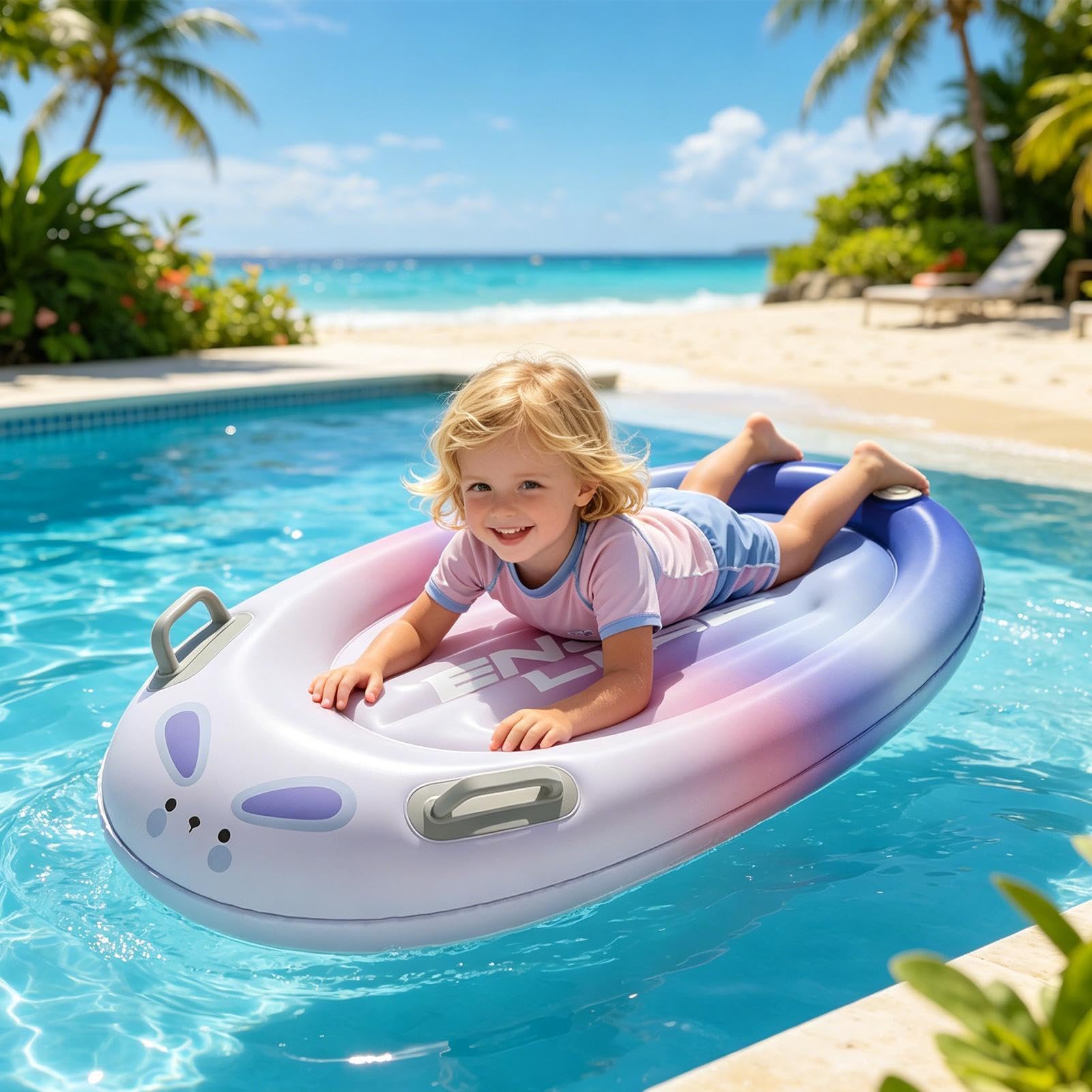 Body Board Cartoon-Design-Spielzeug mit seitlichem Tragegriff für die | Surfbrett für Kinder Für die Nutzung am See, auf dem Wasser, im Sand, beim Surfen und im Pool