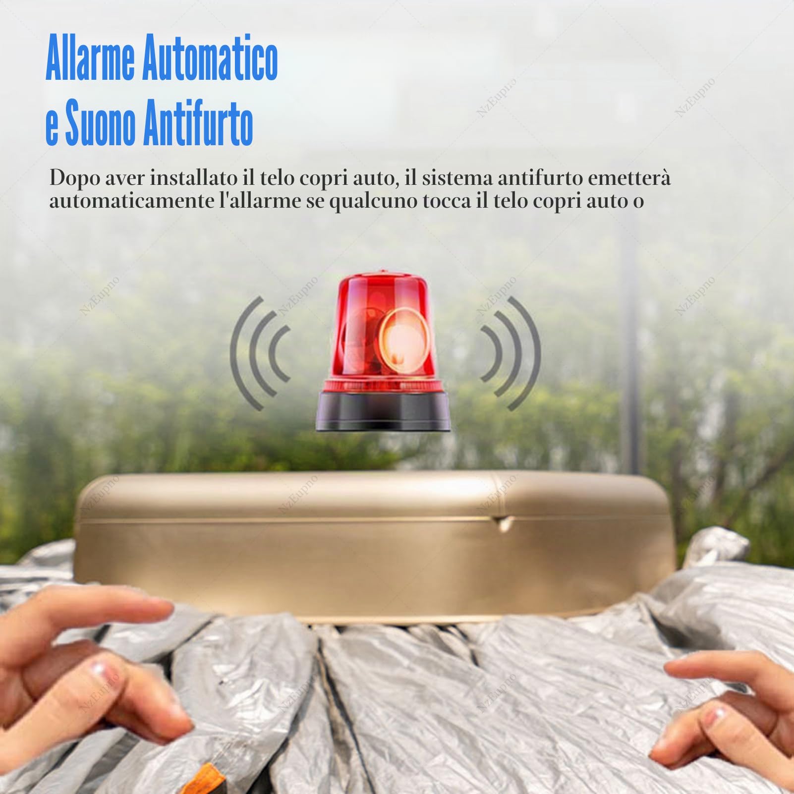 Telo Copriauto Automatico Con Ricarica Solare, Tenda Parasole Portatile Impermeabile Per Tutte Le Stagioni, Tenda Da Esterno Completa Per Berline Protezione Da Sole Pioggia Neve E Grandine White-3XL+