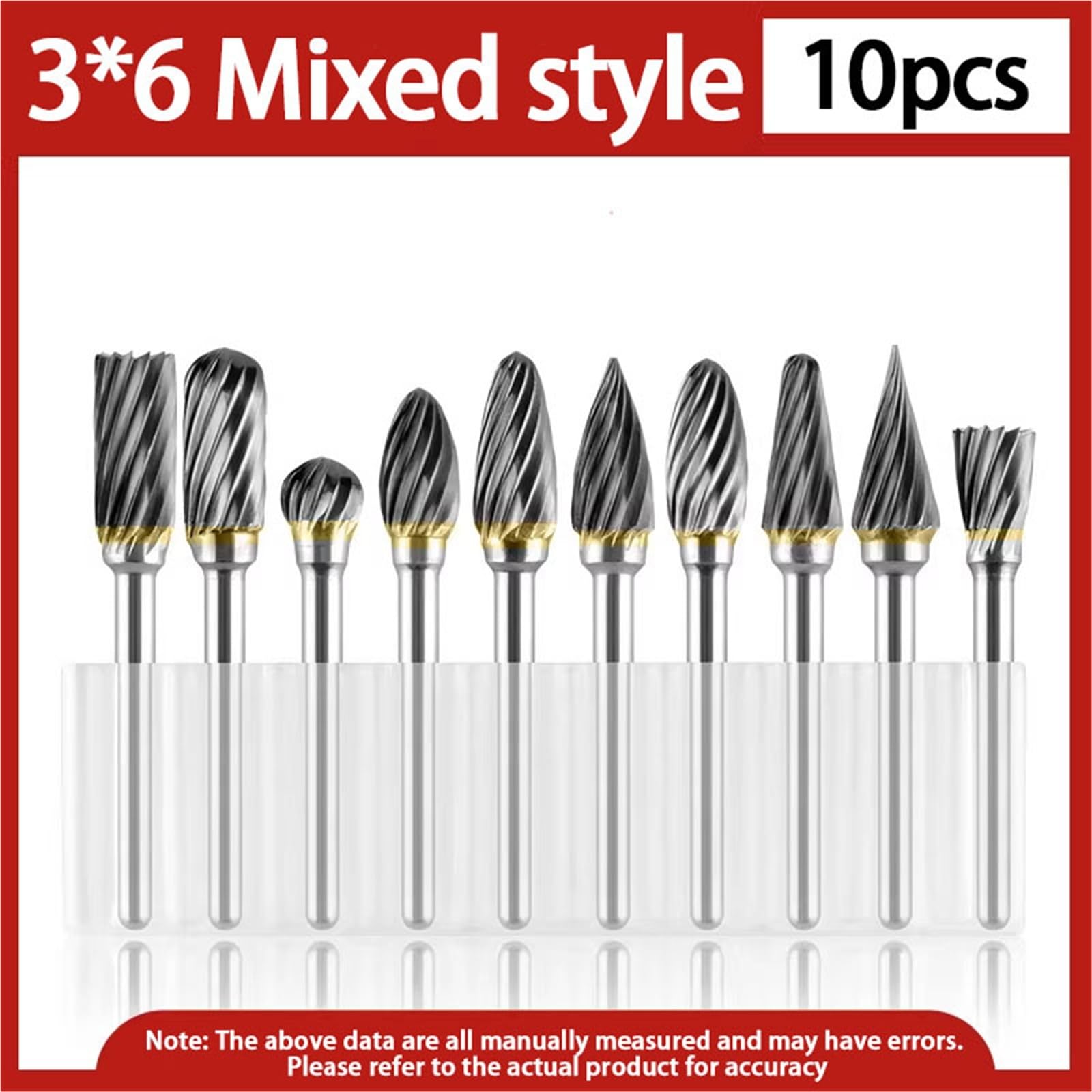 Carbide Rotary File Power Tools Metal Internal Grinding Head Hand Drill Grinding Drill Bit Milling Cutter Reaming Drill(3X6 set,1 copies)