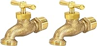 Vista 8 de Eastman Válvula de manguera de riego Bibb, 1/2 pulgada MIP x 1/2 pulgada MHT Grifo exterior, Válvula de jardín de latón, 20181