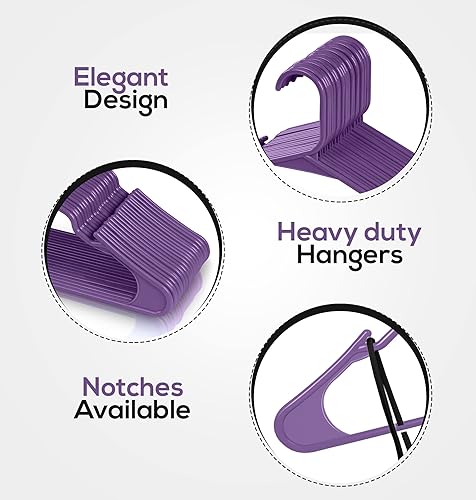 Miniatura 5 de Utopia Home - Perchas de plástico para ropa, duraderas y fuertes, perfectas para ahorrar espacio, organizar armario con ranuras para los hombros,