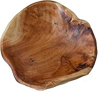 JFFLYIT Handmade Root Carved Natural Fir Wood Bowl - Unique 9-10" Rustic Serving Bowl for Candy, Fruit, Snacks & Farmhouse Decor