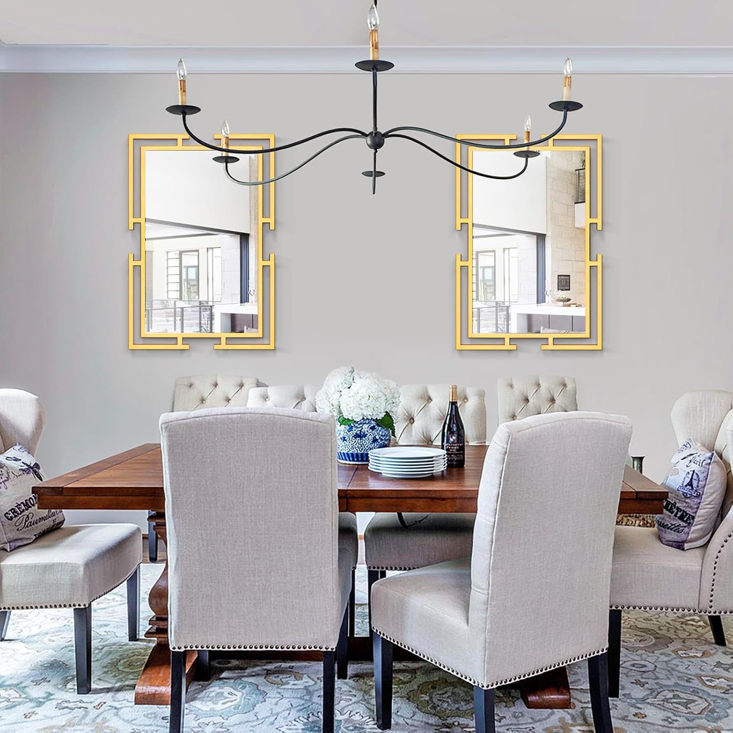 Large Decorative Wall Mirror, 24"x36" Gold Mirror for Bedroom, Tempered Mirror Wall Decor with Metal Frame for Living Room, Modern Farmhouse Mirror, Horizontal/Vertical - Image 5