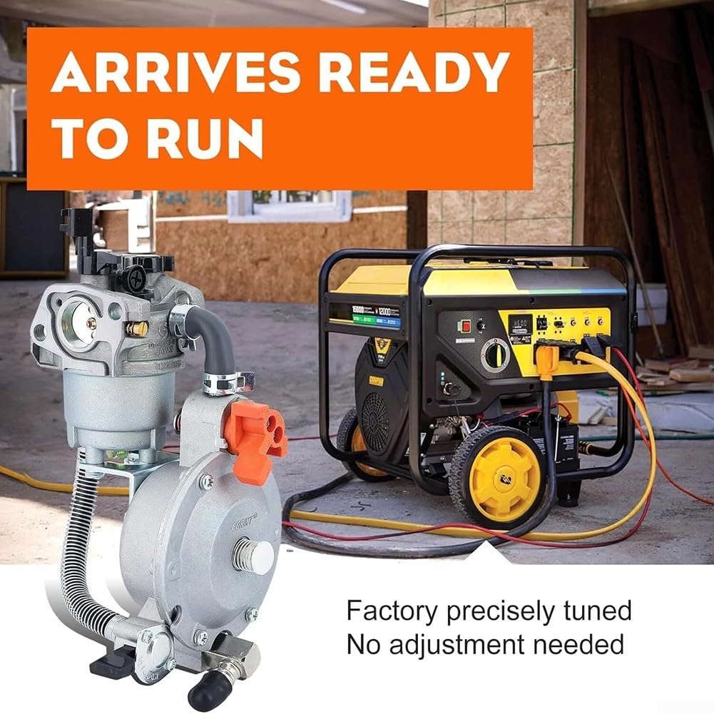 Carburador de propano de doble combustible, 1 paquete para kit de conversión de gas natural compatible con generadores de alta eficiencia térmica y bajas emisiones para uso industrial o exterior