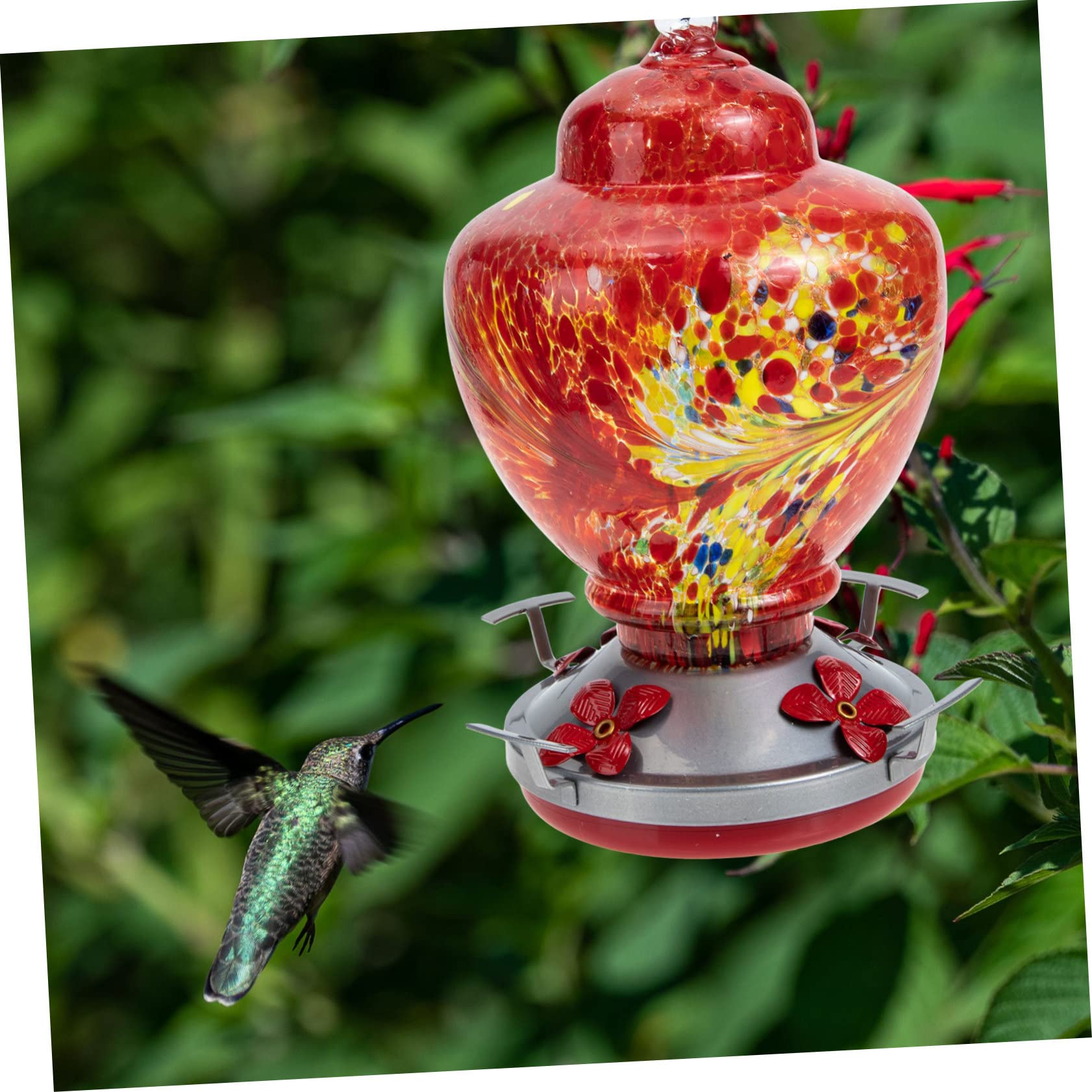TOYANDONA Hängefutterspender Für Vögel Aus Glas Mit Ansprechender Optik Für Außenbereich Als Futterspender Für Kleine Vögel Wie Kanarienvögel Oder Papageien Als Gartendekor