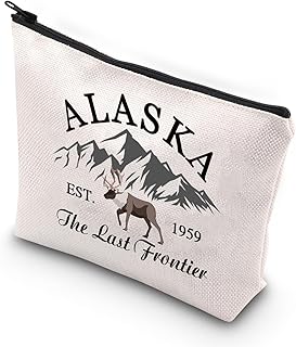 Alaska Travel Makeup Bag Alaska Est 1959 the Last Frontier Alaska Family Trip Toiletry Bag（The Last Frontier）