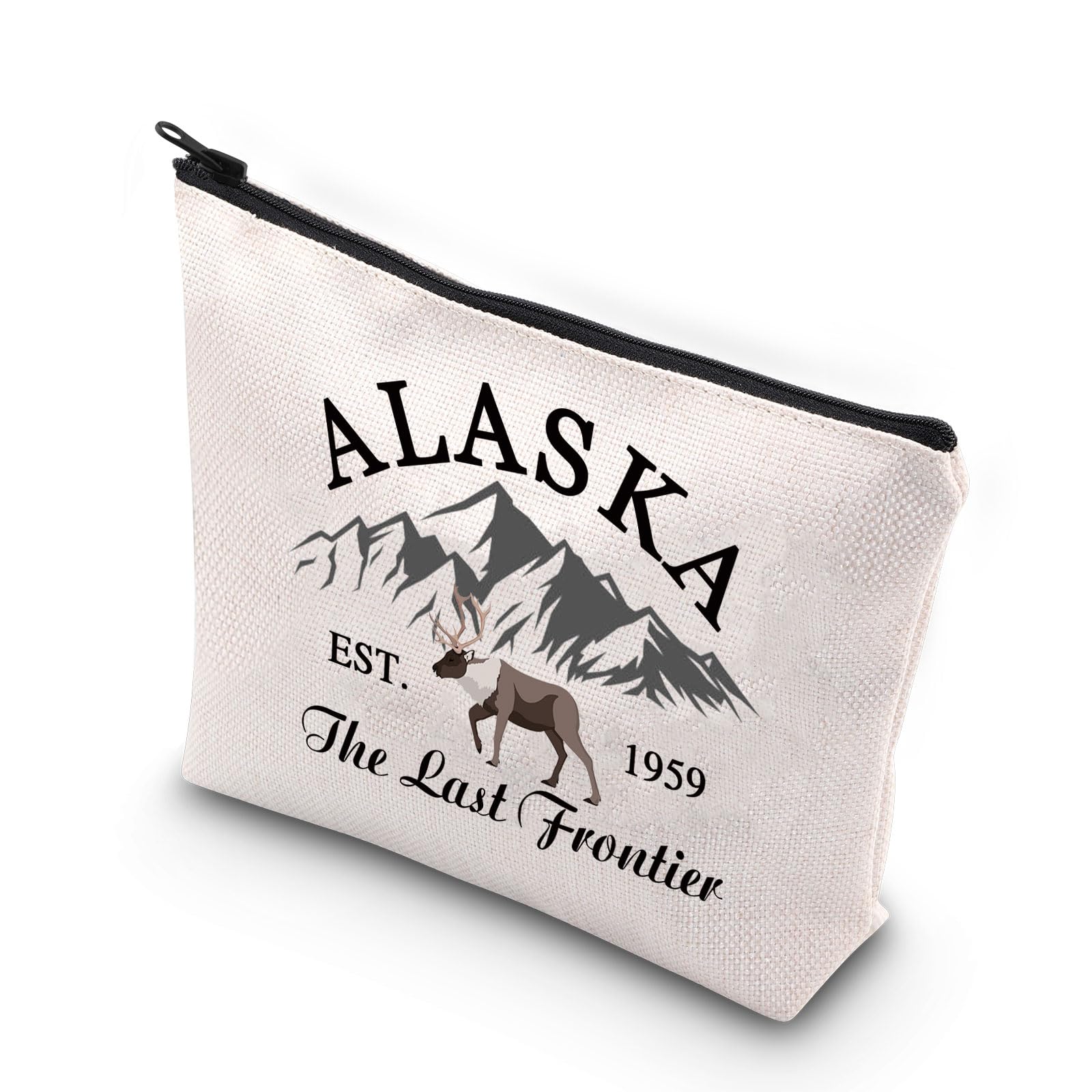 VAMSII Alaska Travel Makeup Bag Alaska Est 1959 the Last Frontier Alaska Family Trip Toiletry Bag, The Last Frontier