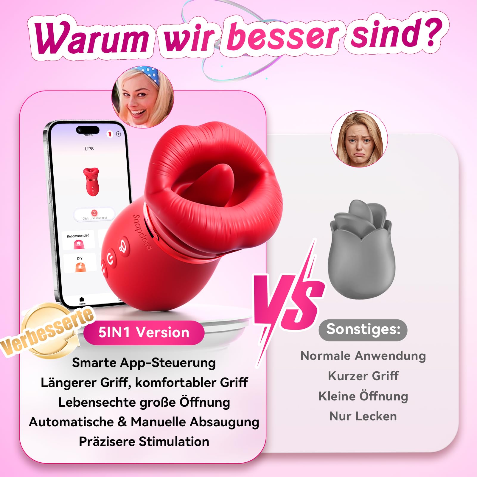 Vibromasseur Sex Toýs Femme, 5EN1 Sex Toys Vibromasseurs Feminin à Distance, 10 Vibrations Sextoyse Femme Clitoridienne, 3 Auto 1 Manuel Aspirations Sextoy Vibro Clitoridiennes Sextoys Pompes à seins