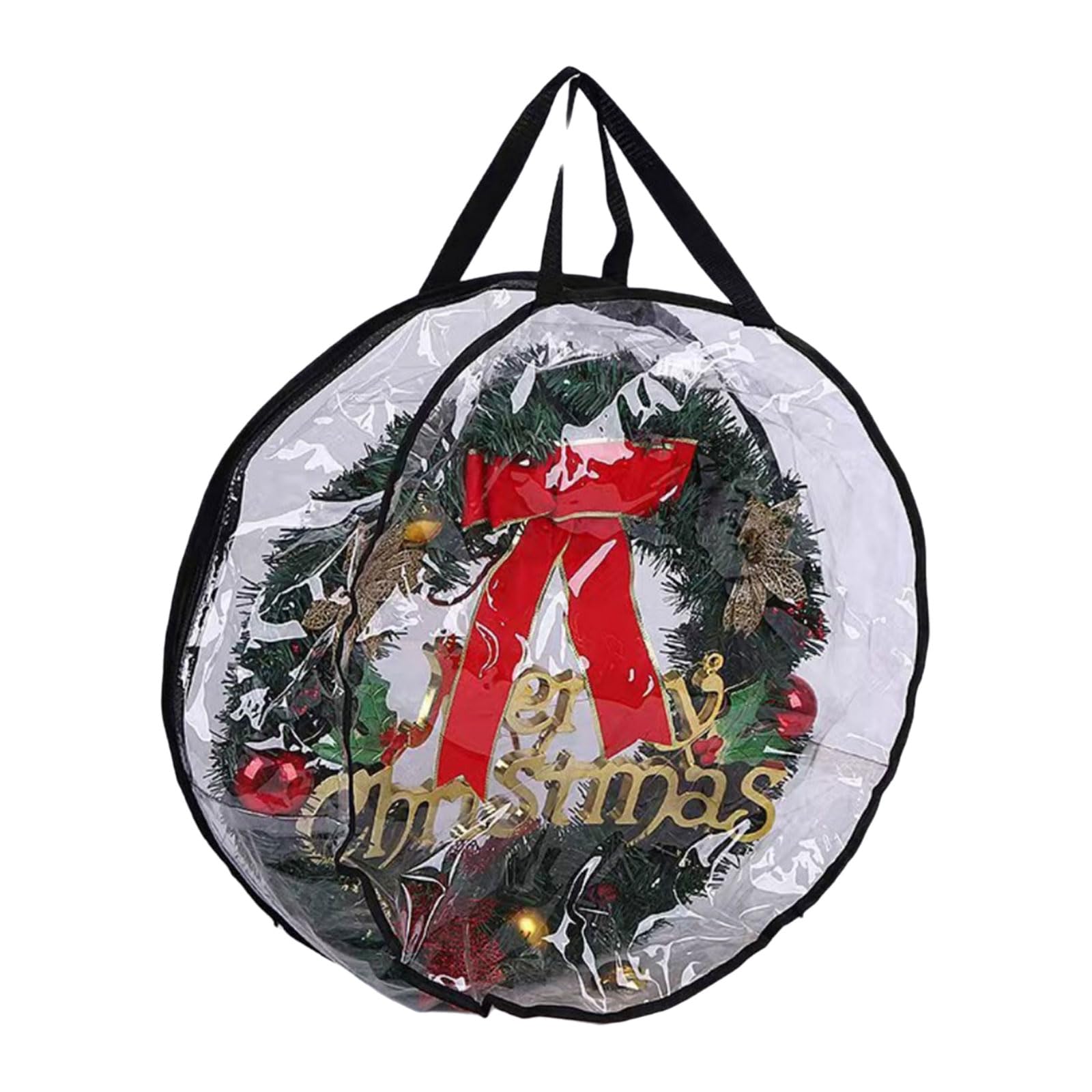 yanwuwa Christmas Wreath Protective Bag Garlands Container with Handles Resistant Holiday Decoration Holder Wreath Storage Container