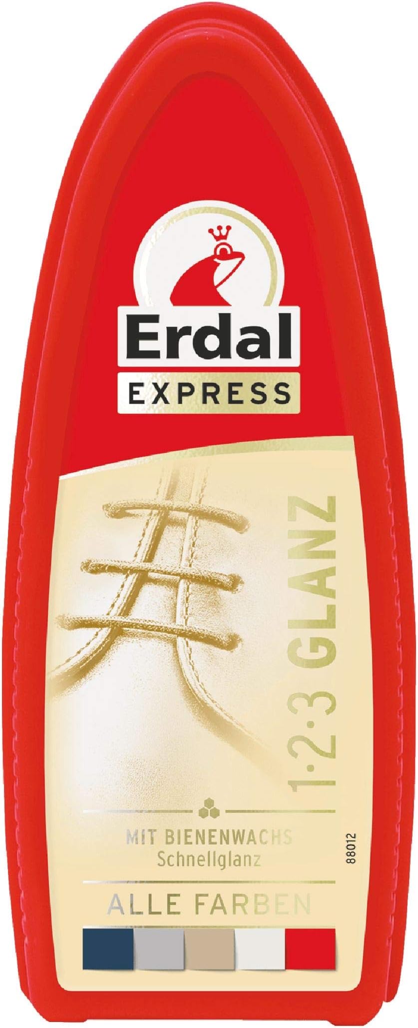 Erdal 1-2-3 shine sponge for shoe polishing for immediate shine, for shoes, boots and bags made of leather, Perfect Shine, colorless, 1 Unit