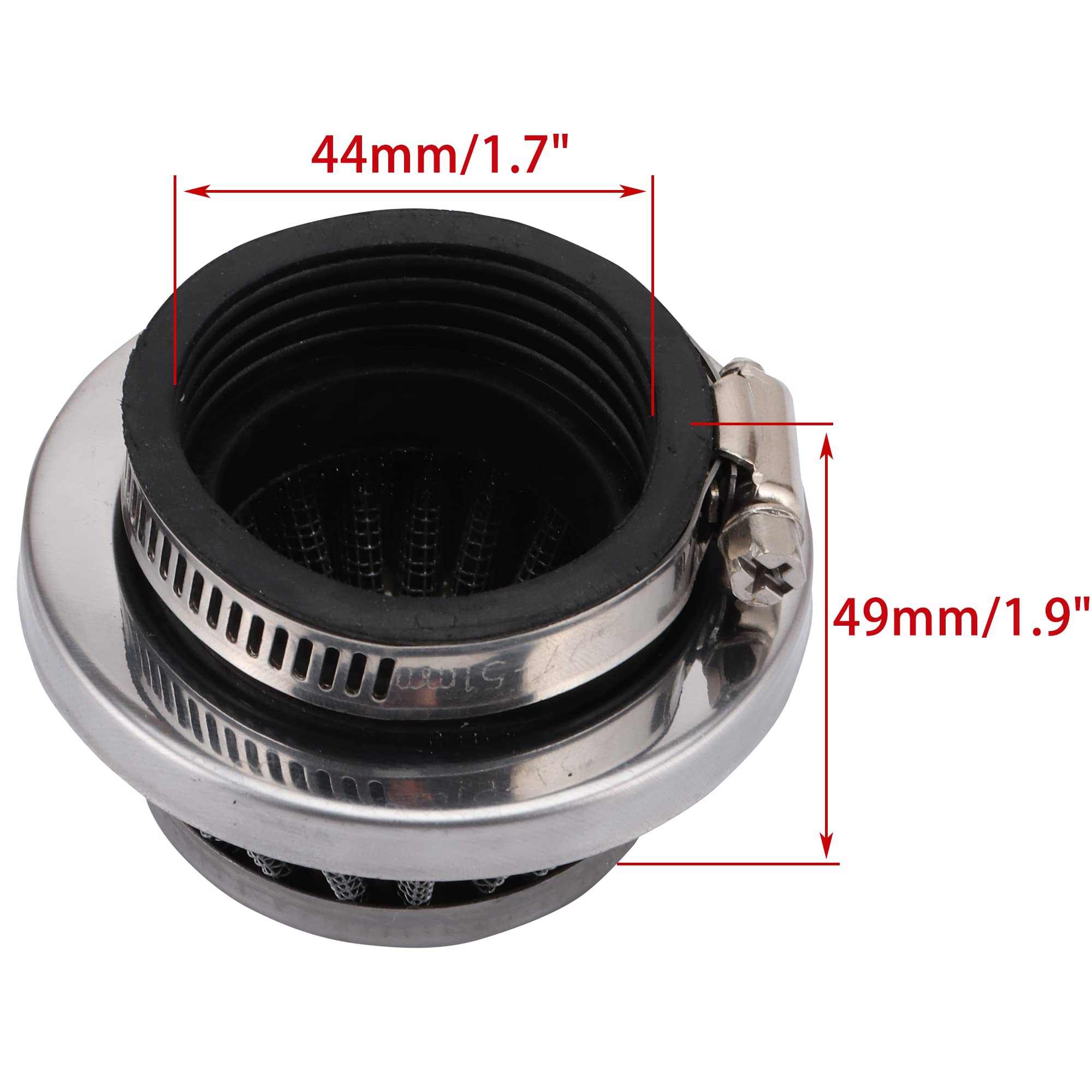WOOSTAR Filtro de Aire Reemplazo para 2 Tiempos 23cc 33cc 47cc 49cc Scooter Mini Dirt Bike Pocket Bike Motocicleta ATV Quad Go Kart Ciclomotor Plata