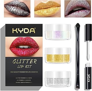 KYDA Kit de labios con purpurina de 3 colores...