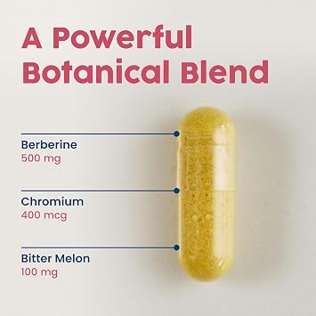 NativePath Berberine HCl 3-in-1 Complex with Chromium & Bitter Melon Extract - 500mg Premium Daily Wellness Complex - 60 Capsules