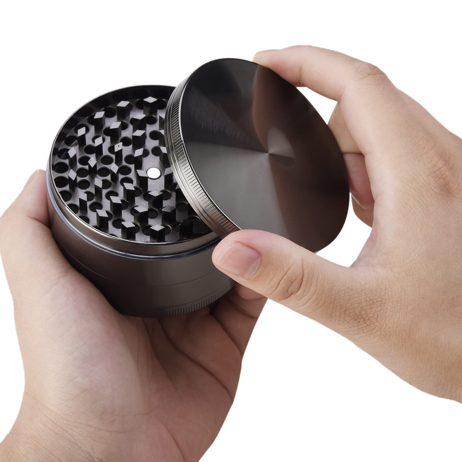 CANNABMALL 3 Inch Crusher Gunmetal Large 4 Layers