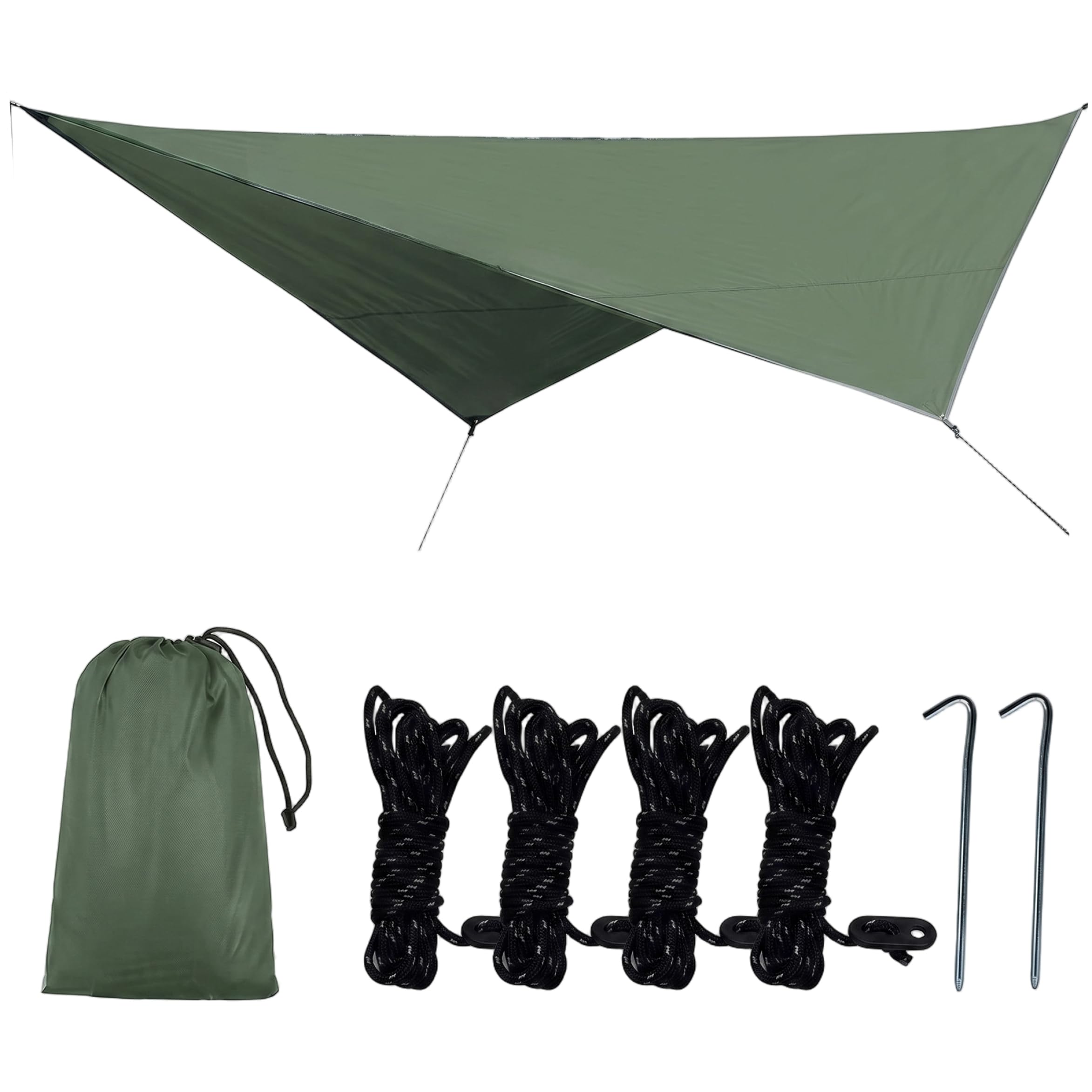 Camping Tent Tarps Sun-protective Tent Tarp, 210D Oxford Cloth Outdoor Camping Shade Shelter, (green, 125.98x98.43inch), Tarp