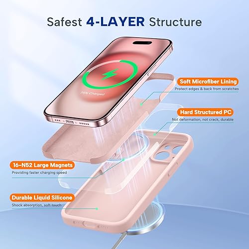 Miniatura 1357 de Miracase - Funda diseñada para iPhone 11 con protector de pantalla, funda de goma de silicona líquida, protección total contra caídas y a prueba