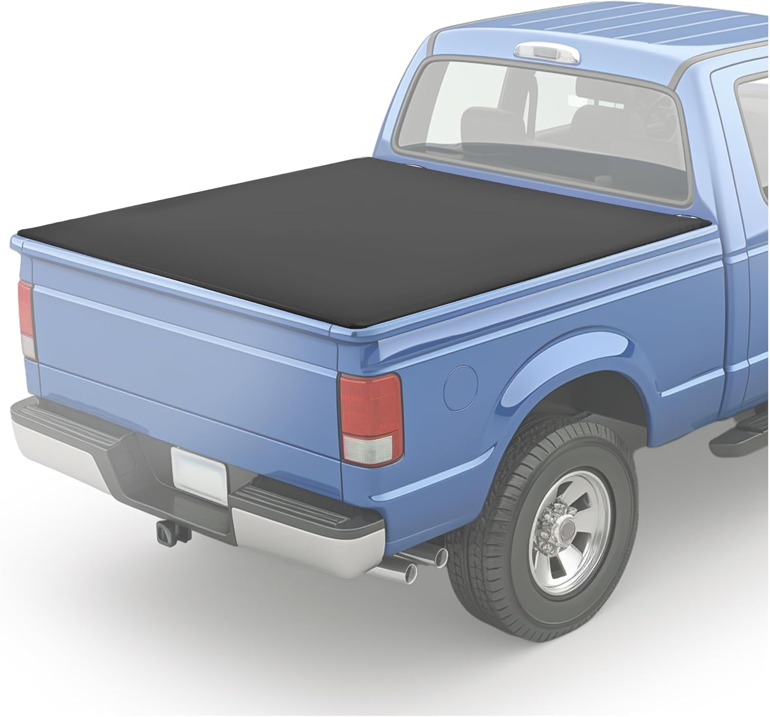 KUAFU 6.5 FT Truck Bed Tonneau Cover Compatible with 1997-2003 Ford F-150 F150 2004 Heritage Soft Roll-Up 79" Aluminum Powder Coated Black Fits Fleetside/Styleside Models Only