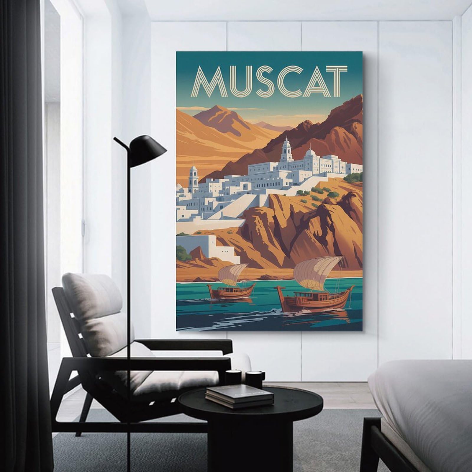 Junmoney Unframe-Style-5 Muscat Travel (2) Canvas Wall Picture, 20X30inch(50X75cm), For Picture Wall Styling In Lounge Or Bedroom, An Easy Match For Collected Prints
