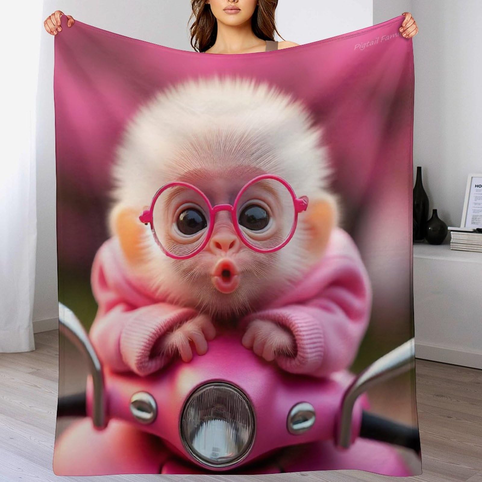 Couverture singe mignon flannel pour des soirées cocooning au chaud