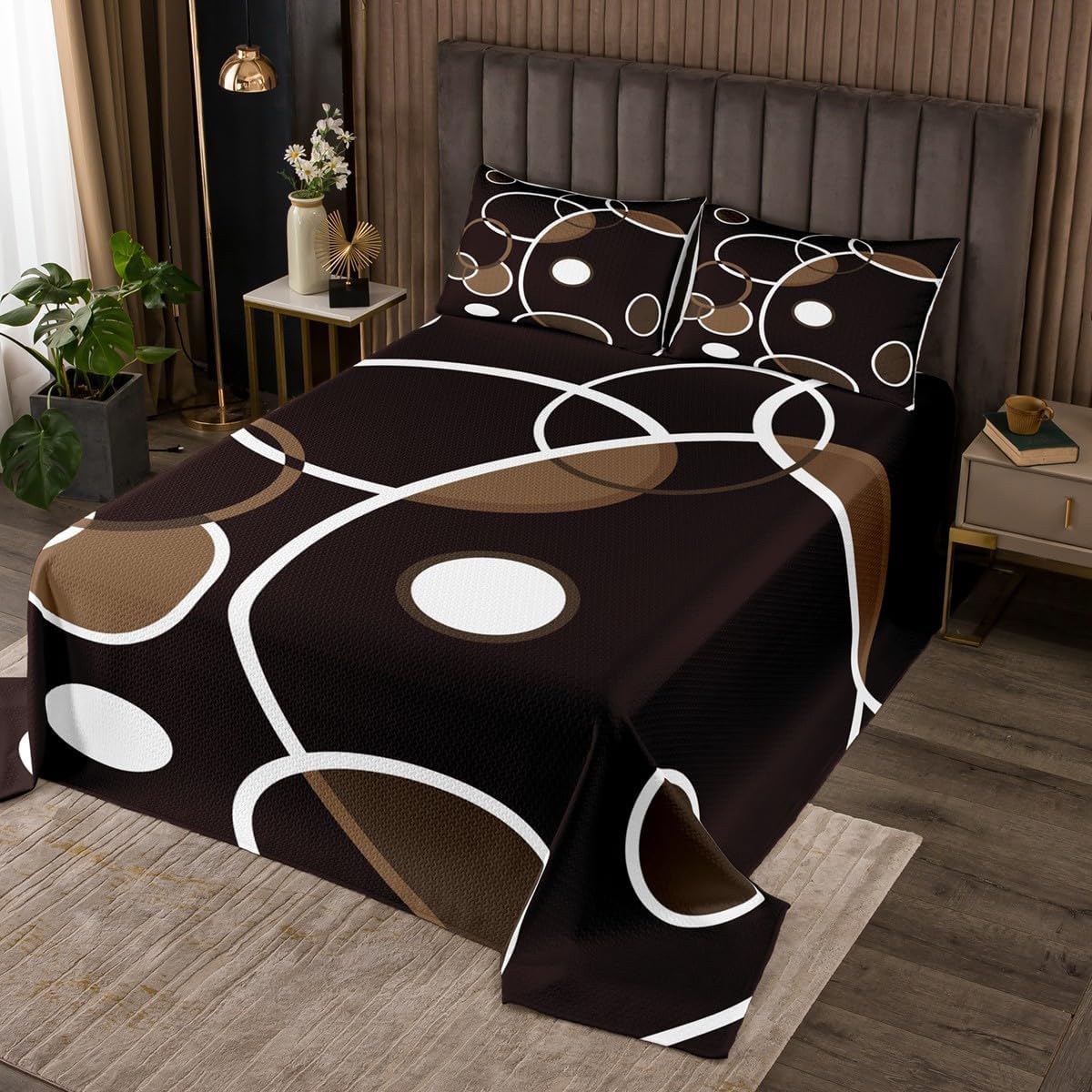 Erosebridal Abstract Twin Quilt Set Teen Girl Pink Black Stripe Coverlet Set, Red Brown Geometric Bedding Set Modern Aesthetic Art Bedspread Set, Minimalist Lines Bed Quilt 2pcs Cozy Soft