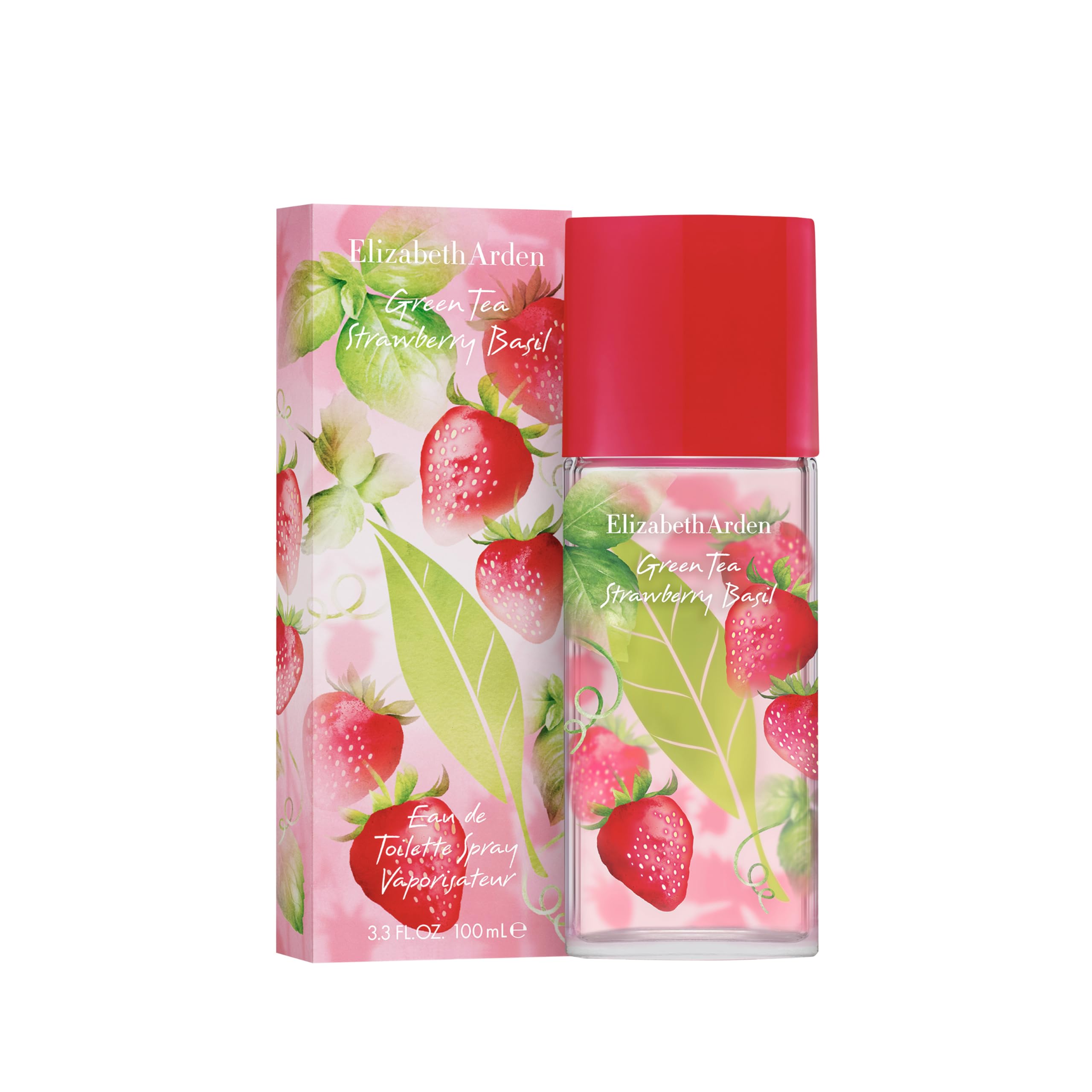 Elizabeth Arden Perfumy damskie Green Tea Strawberry Basil, świeża i owocowa damska woda toaletowa z nutami truskawki, bazylią i zieloną herbatą, długotrwały zapach o lekkim i orzeźwiającym zapachu