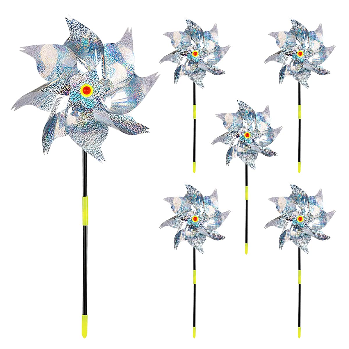 Molino Viento Reflectante, FainFun Molino de Viento Repelente Aves Ahuyentador de Pajaros, Espanta Palomas Exterior Ahuyenta a Los Animales para Proteger Jardines, Granjas y Patios