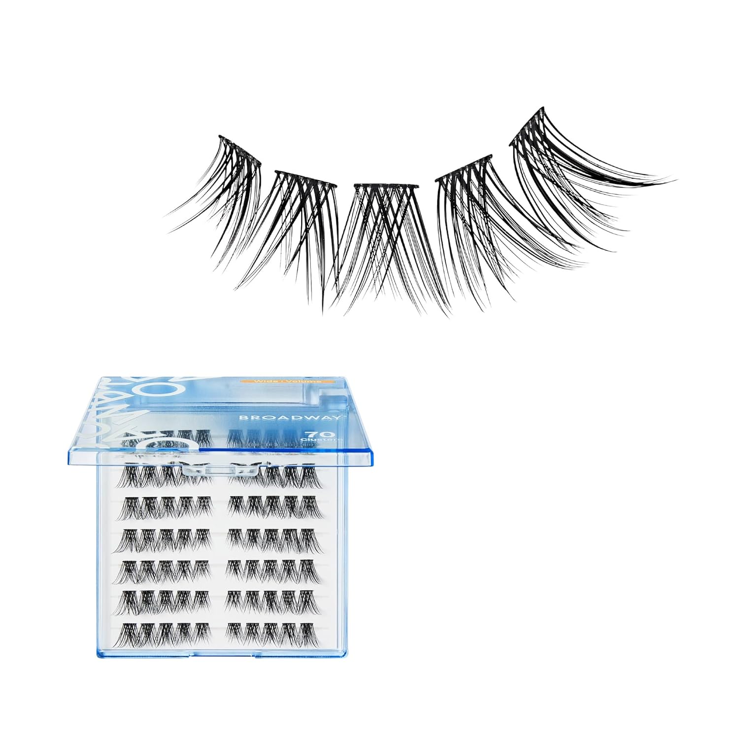 Broadway Lash Clusters 70 pcs Mapped Volume False Eyelashes Customizable DIY Individual Lash Extensions for Beginners Lightweight Comfortable