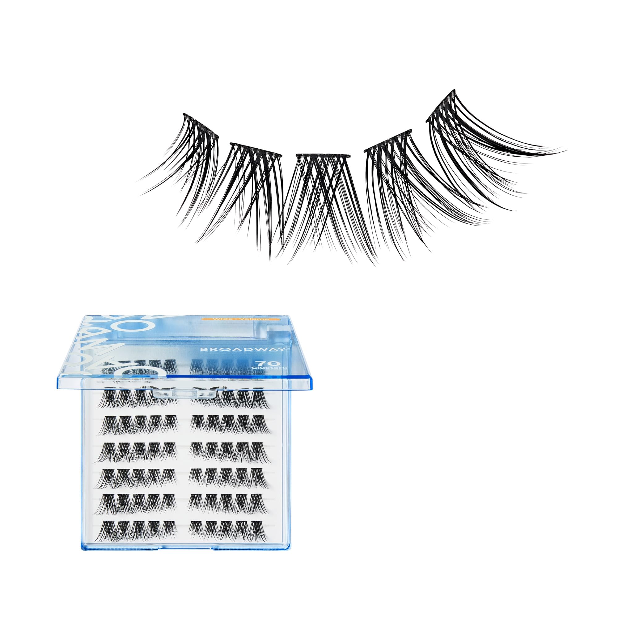Broadway Lash Clusters 70 pcs Mapped Volume False Eyelashes Customizable DIY Individual Lash Extensions for Beginners Lightweight Comfortable