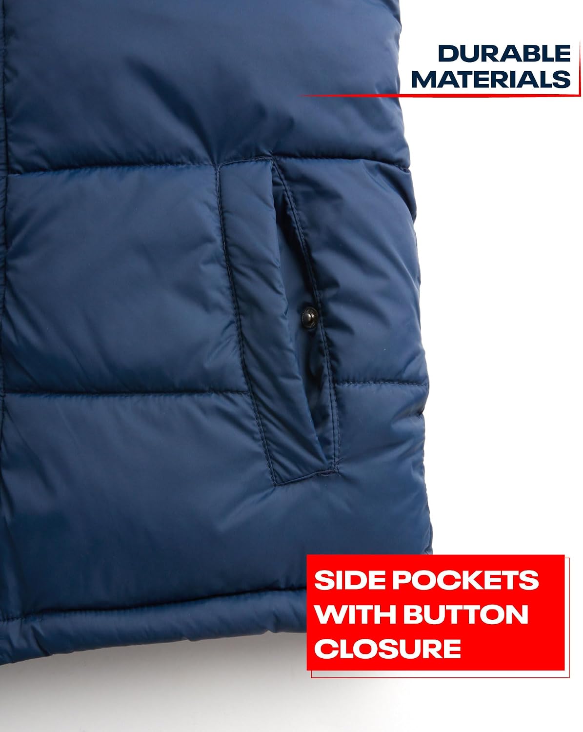 Reebok Boys Puffer Vest - Kids Lightweight Quilted Full Zip Vest - Outerwear Sleeveless Jacket for Boys (8-20)