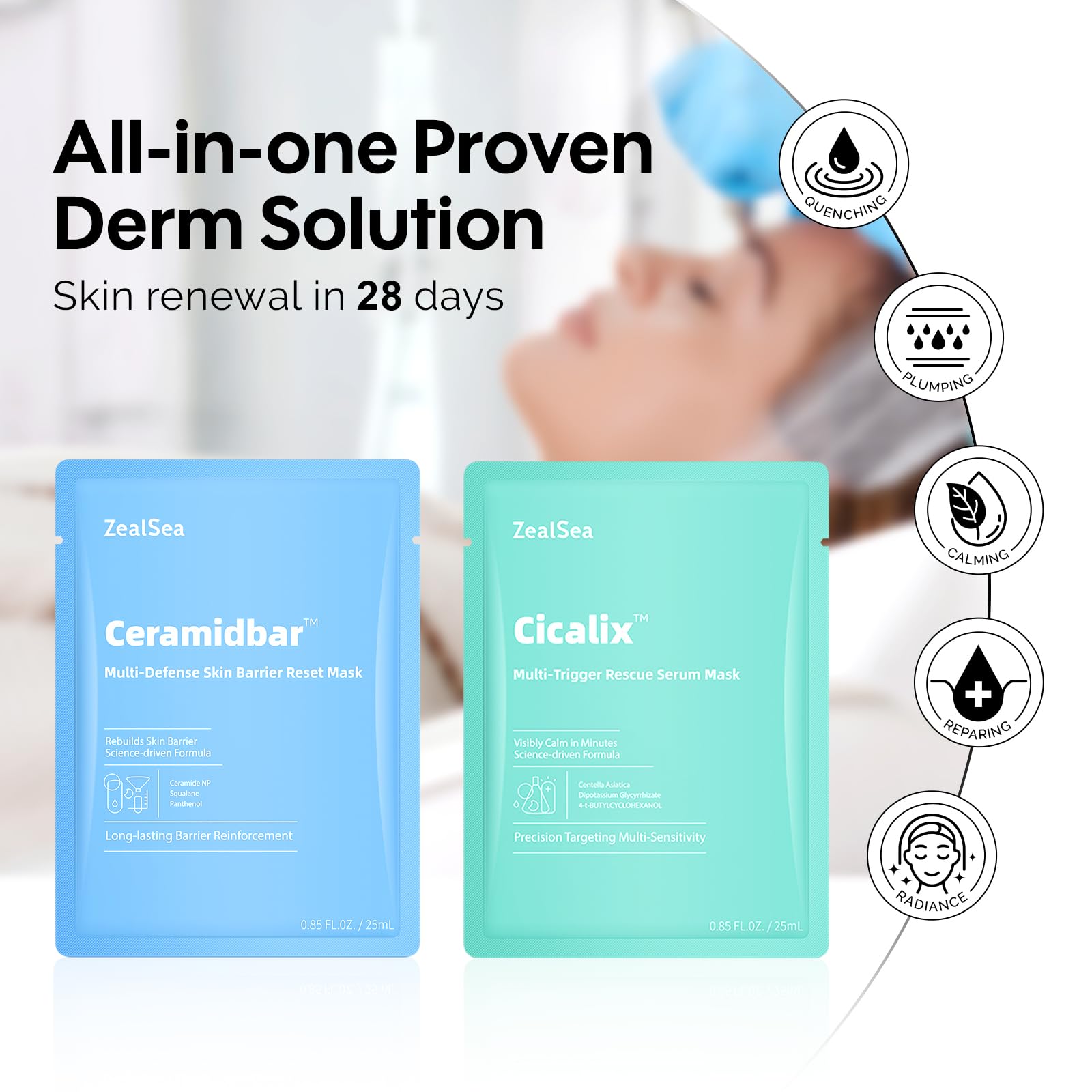 Amazon.com : ZealSea Cicalix Ceramidbar Face Mask Skincare, Derm
