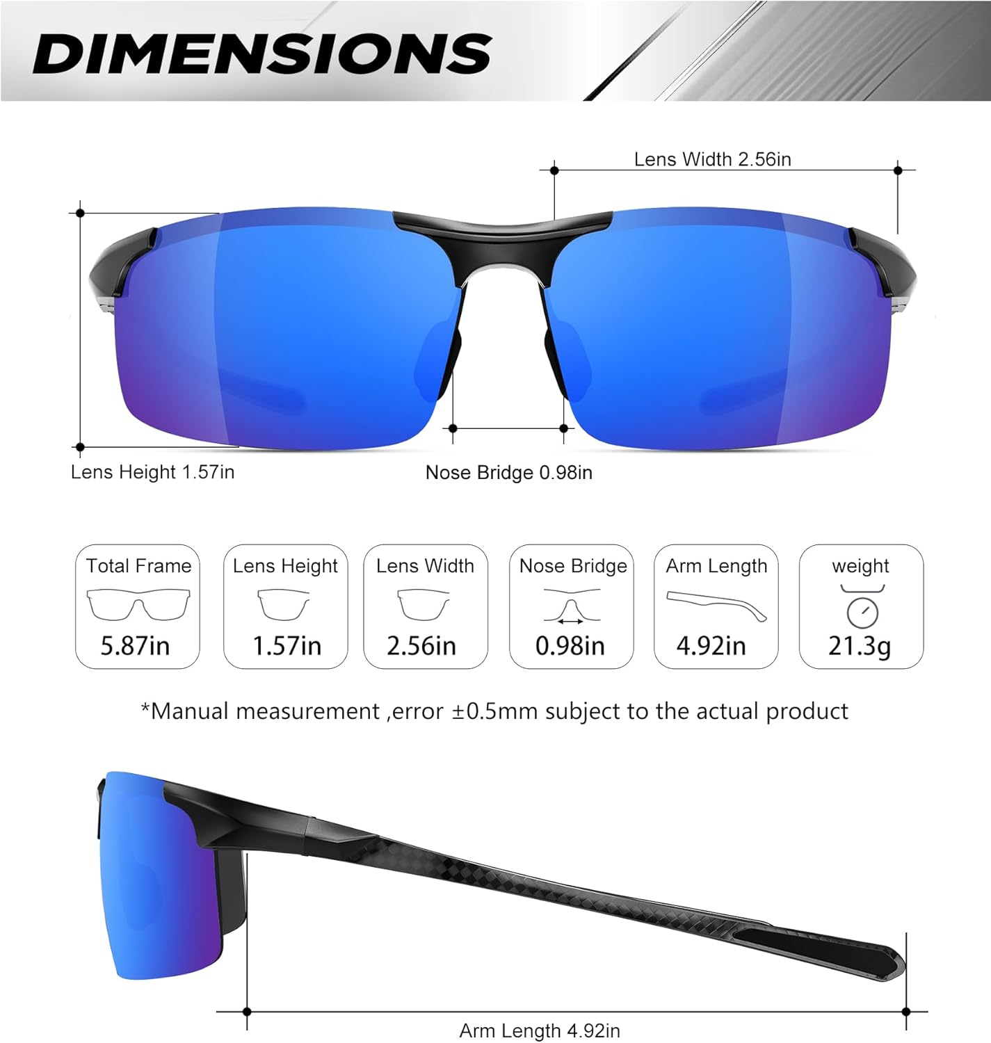 ANYLUV Polarized Sunglasses for Men Carbon Fiber Sunglasses with UV400 Protection for Fishing Driving Gift - Image 5