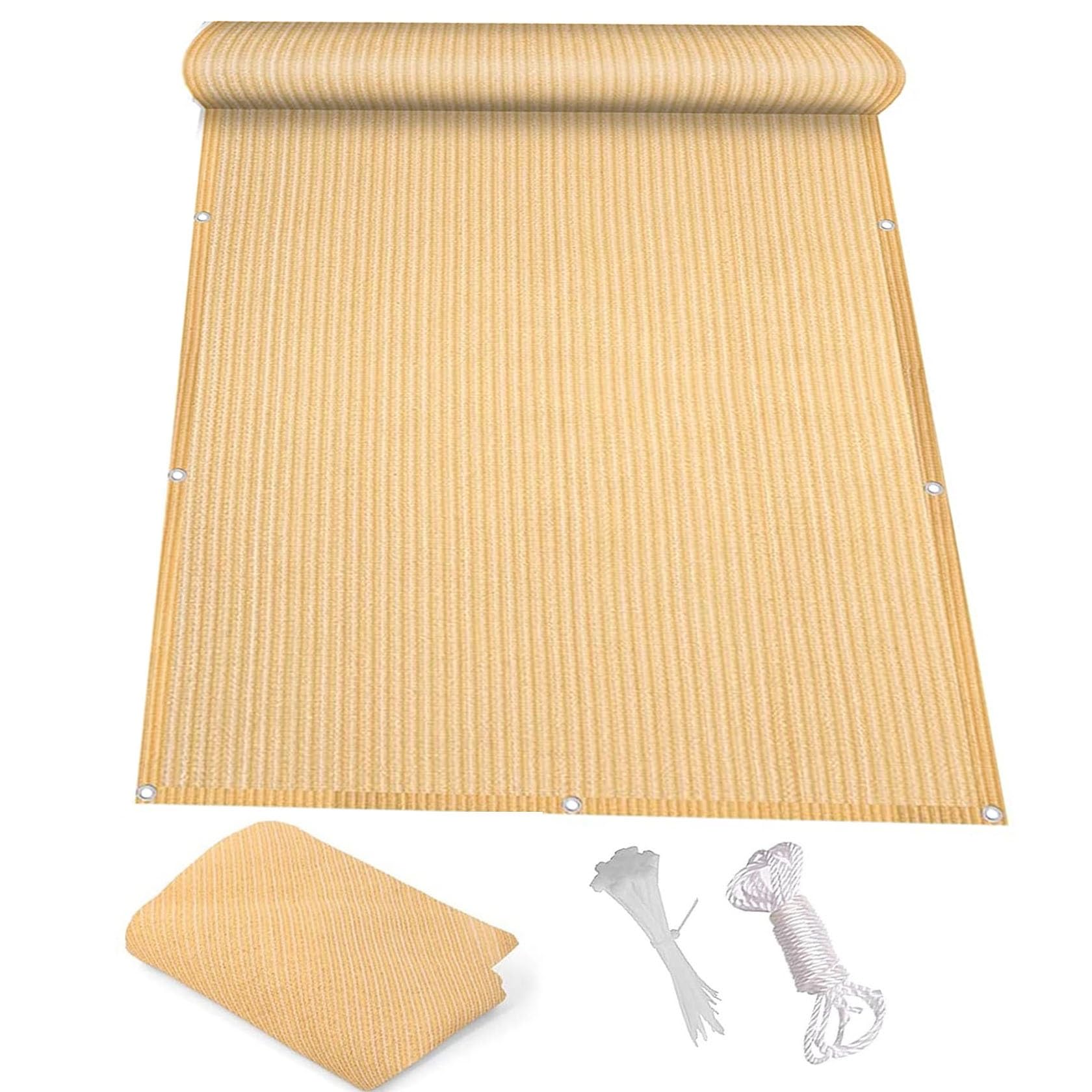 Voile d'ombrage carré 2.5x3.4m sable anti-UV pour pergola de jardin