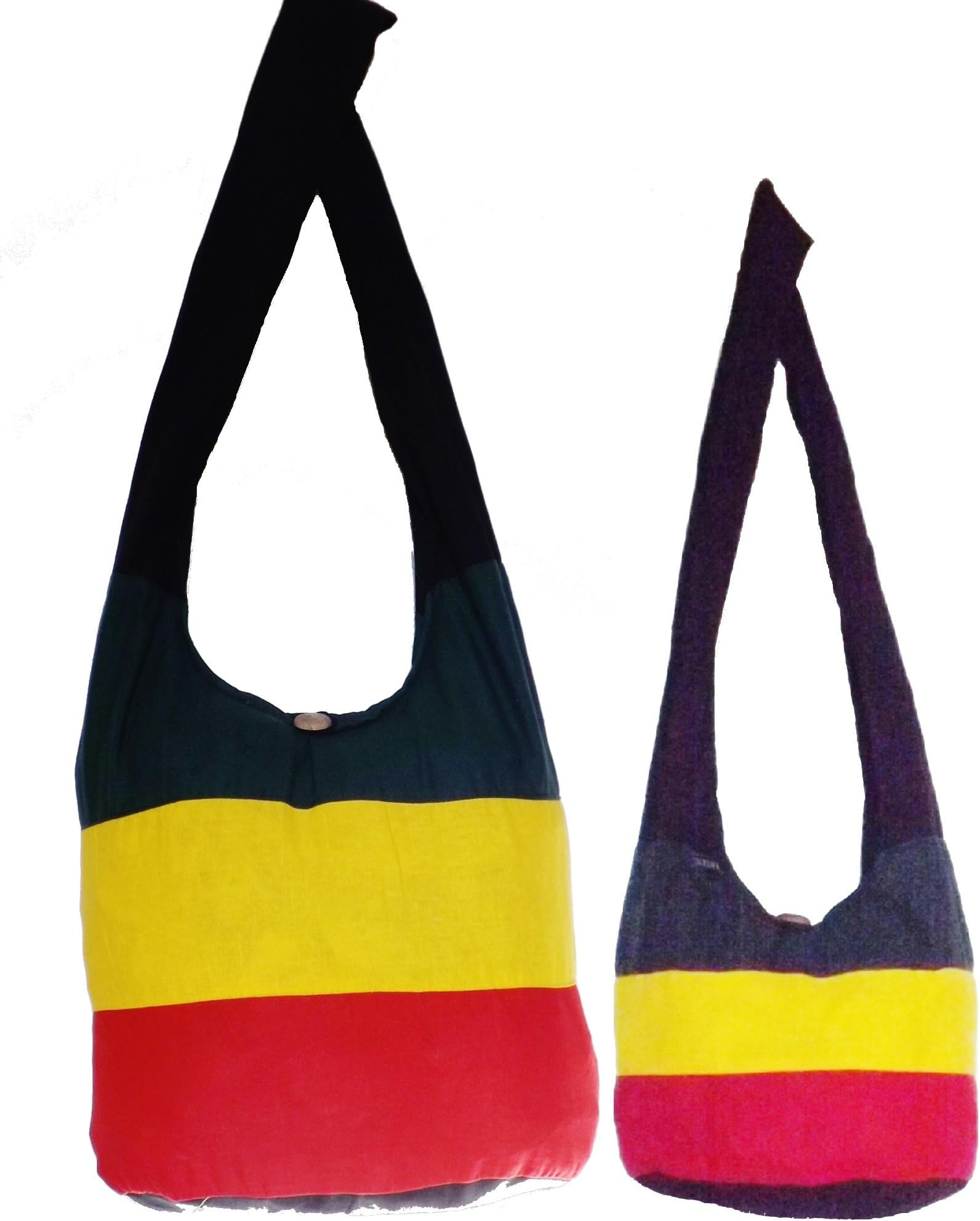 Rasta Jumbo & Rasta Regular Sling Cross Shoulder Hippie Hobo Thai Cotton Purses By Audrey Slavich