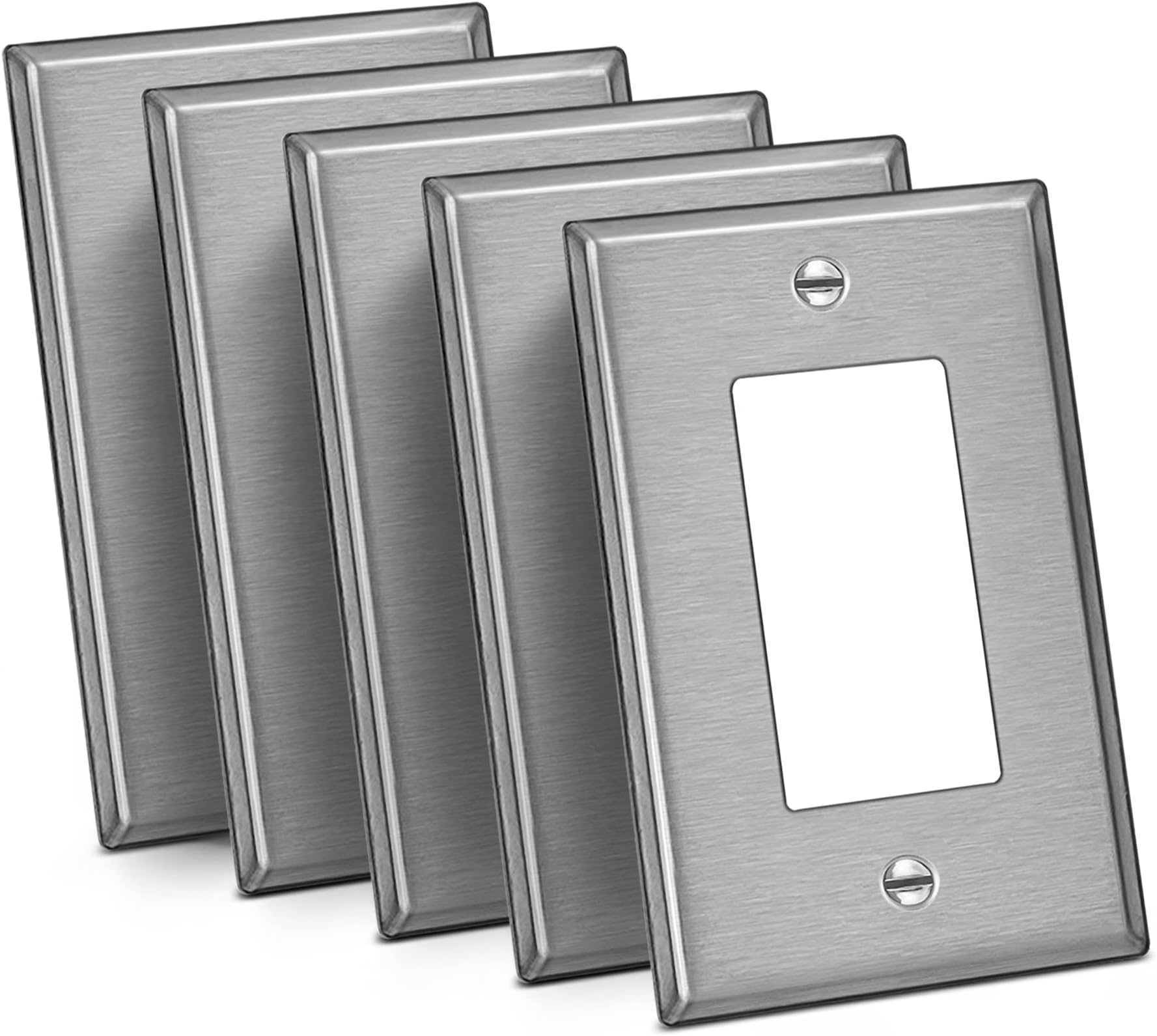 [Pack Of 5] Morris Products 83210, Duplex Stainless Steel Wall Plate, 1 Gang Standard Size